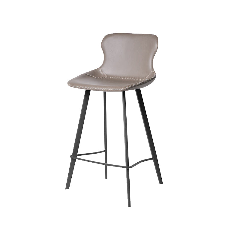 Modern Leather Bar Stool Low Back Footrest Counter Stool for Bristol