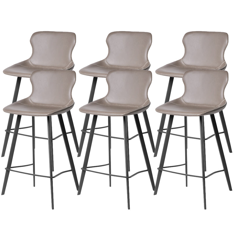 Modern Leather Bar Stool Low Back Footrest Counter Stool for Bristol