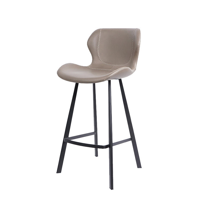 Modern Leather Bar Stool Low Back Footrest Counter Stool for Bristol