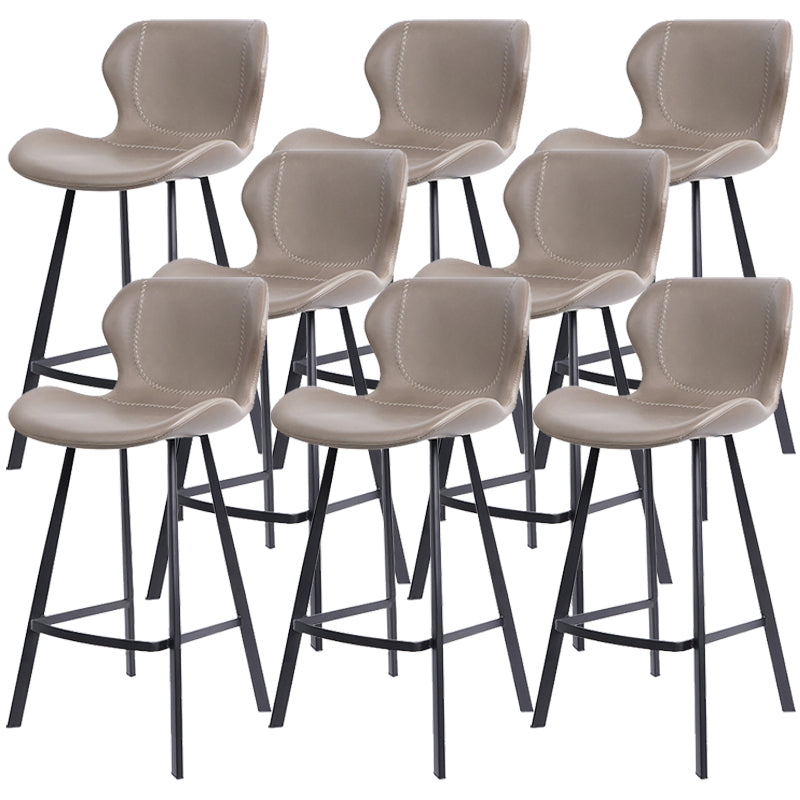 Modern Leather Bar Stool Low Back Footrest Counter Stool for Bristol