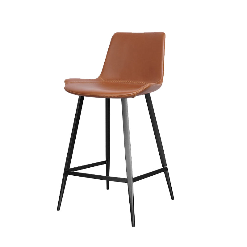 Modern Leather Bar Stool Low Back Footrest Counter Stool for Bristol