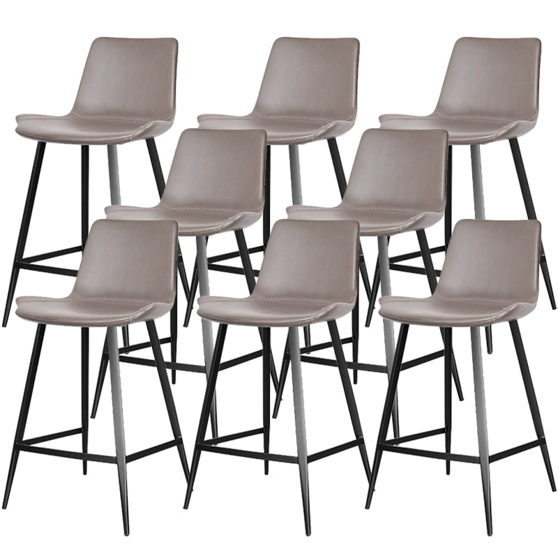 Modern Leather Bar Stool Low Back Footrest Counter Stool for Bristol