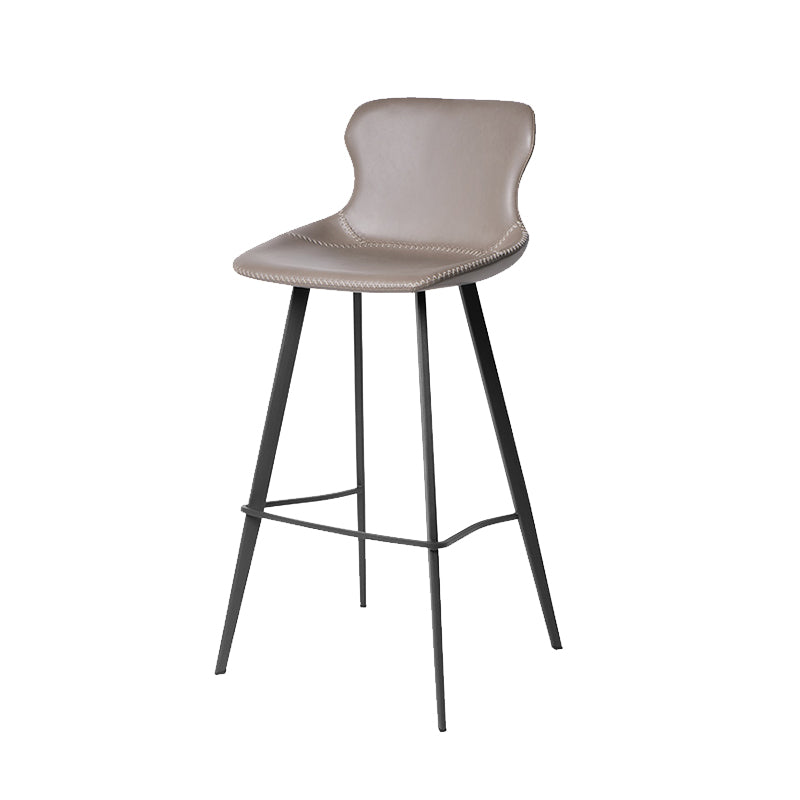 Modern Leather Bar Stool Low Back Footrest Counter Stool for Bristol