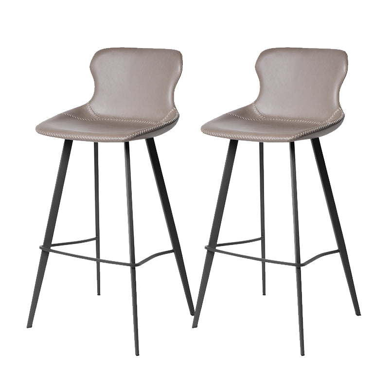 Modern Leather Bar Stool Low Back Footrest Counter Stool for Bristol