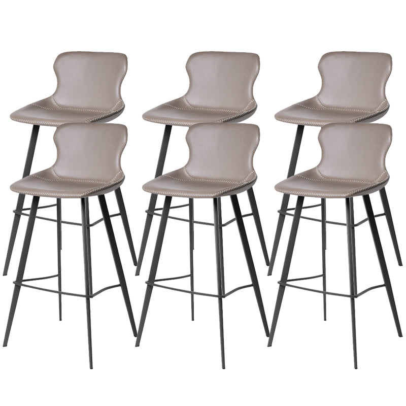 Modern Leather Bar Stool Low Back Footrest Counter Stool for Bristol