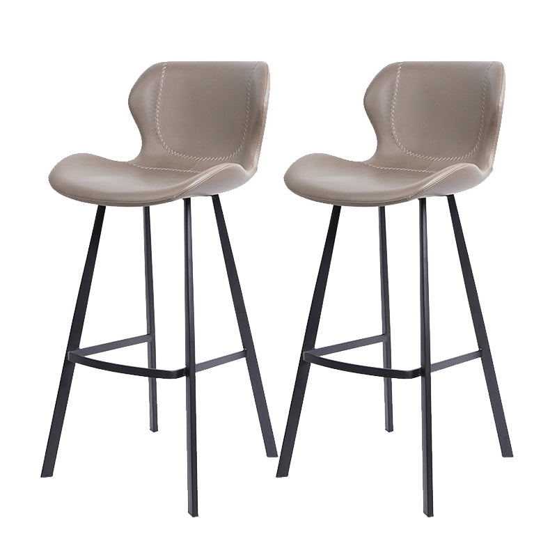 Modern Leather Bar Stool Low Back Footrest Counter Stool for Bristol