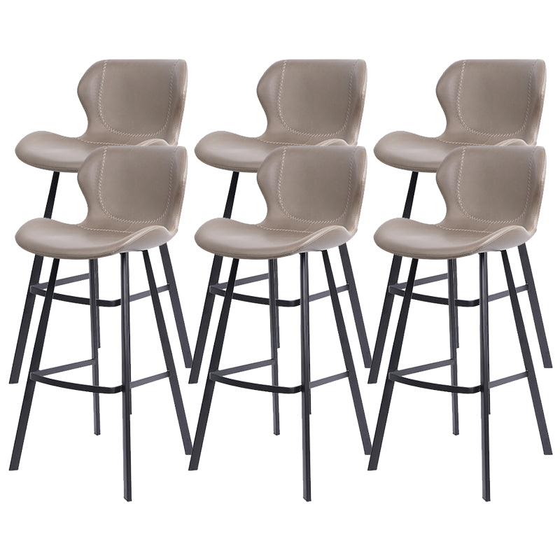 Modern Leather Bar Stool Low Back Footrest Counter Stool for Bristol
