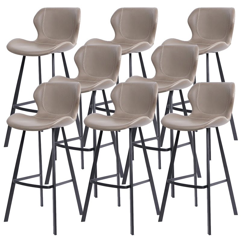 Modern Leather Bar Stool Low Back Footrest Counter Stool for Bristol