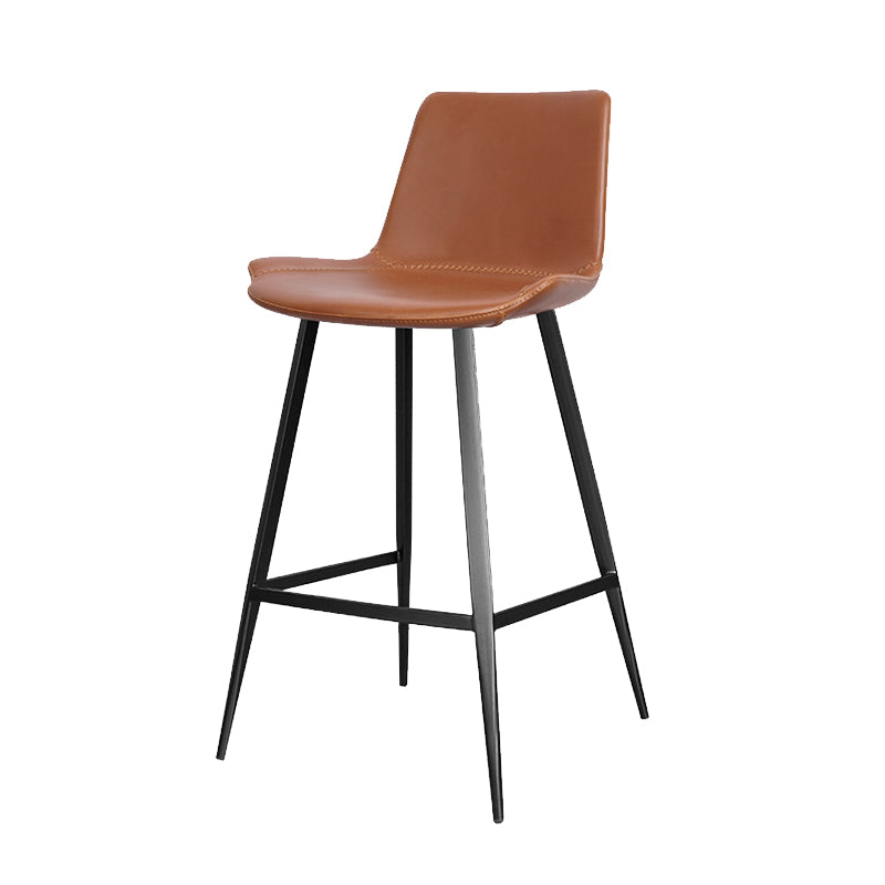 Modern Leather Bar Stool Low Back Footrest Counter Stool for Bristol