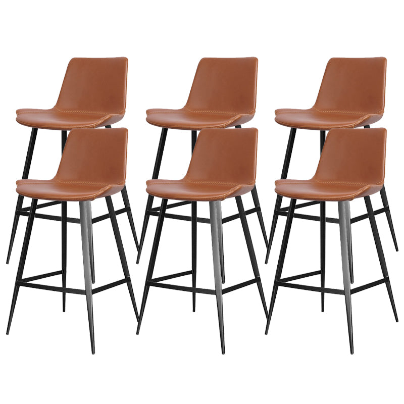 Modern Leather Bar Stool Low Back Footrest Counter Stool for Bristol