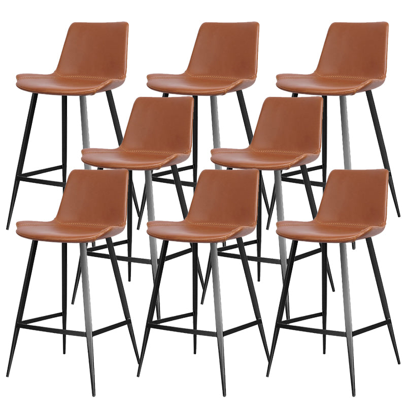 Modern Leather Bar Stool Low Back Footrest Counter Stool for Bristol