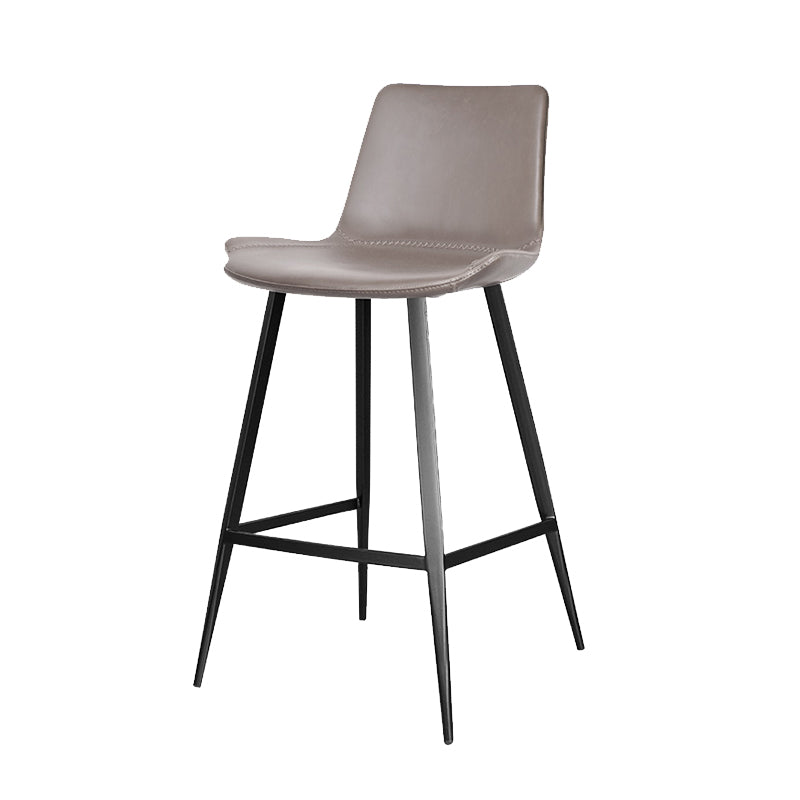 Modern Leather Bar Stool Low Back Footrest Counter Stool for Bristol