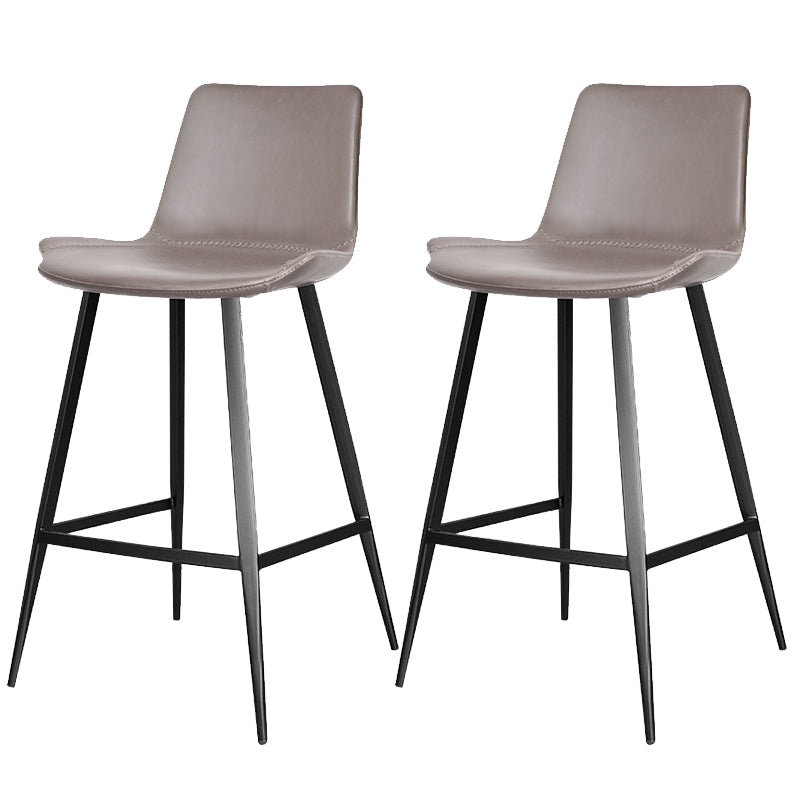 Modern Leather Bar Stool Low Back Footrest Counter Stool for Bristol