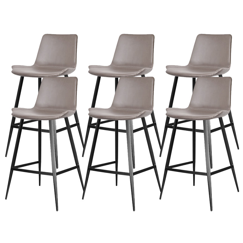 Modern Leather Bar Stool Low Back Footrest Counter Stool for Bristol