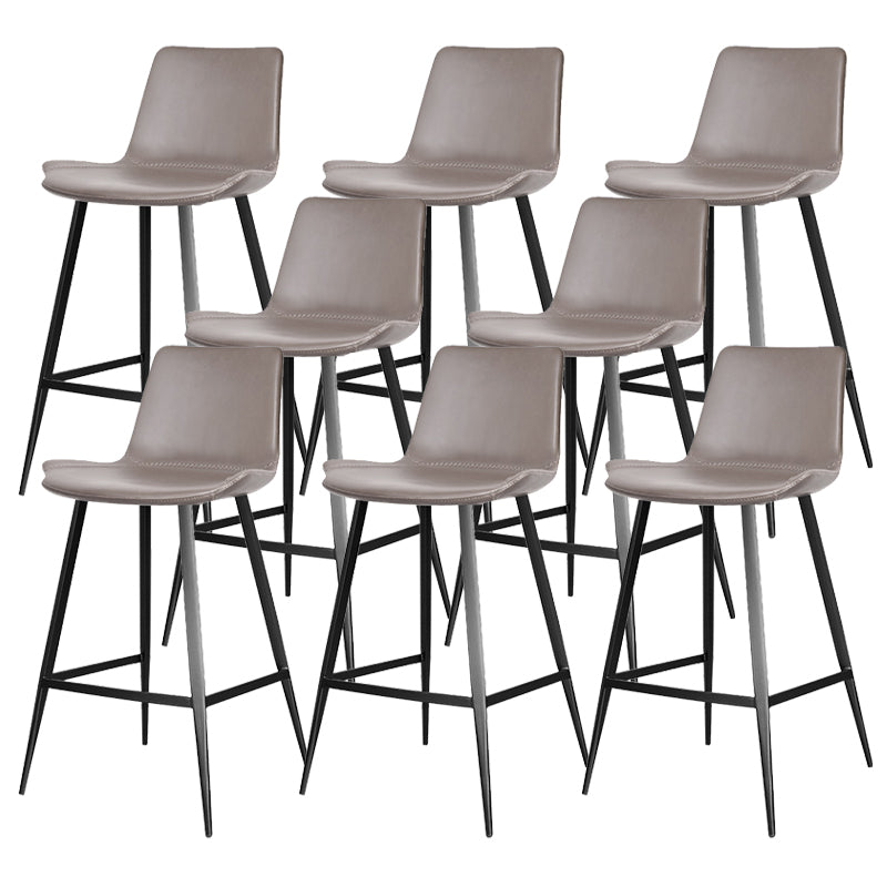 Modern Leather Bar Stool Low Back Footrest Counter Stool for Bristol