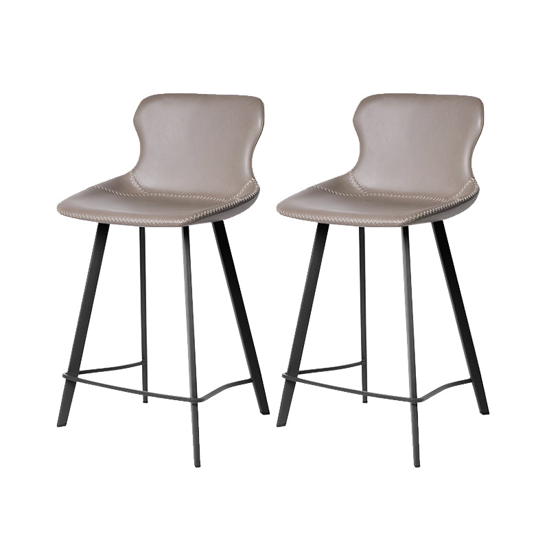 Modern Leather Bar Stool Low Back Footrest Counter Stool for Bristol