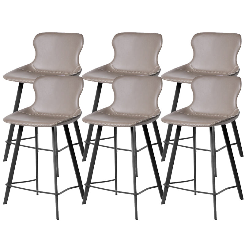 Modern Leather Bar Stool Low Back Footrest Counter Stool for Bristol