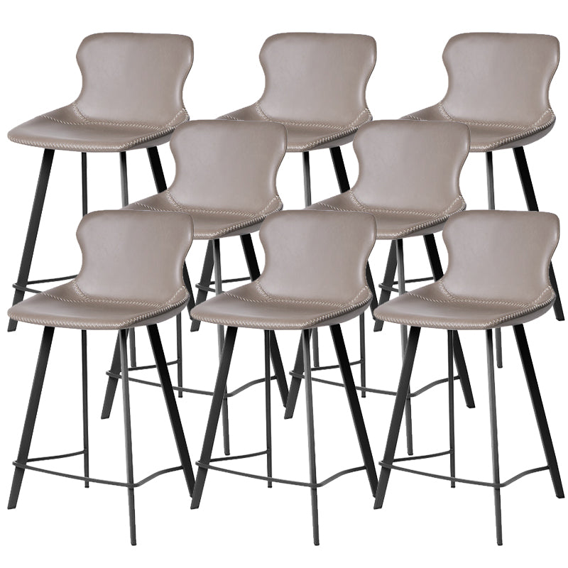 Modern Leather Bar Stool Low Back Footrest Counter Stool for Bristol