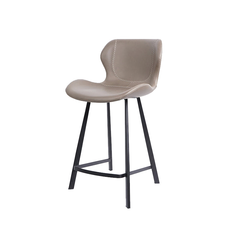 Modern Leather Bar Stool Low Back Footrest Counter Stool for Bristol