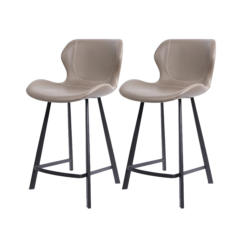 Modern Leather Bar Stool Low Back Footrest Counter Stool for Bristol
