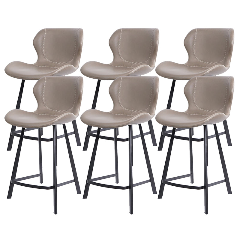 Modern Leather Bar Stool Low Back Footrest Counter Stool for Bristol