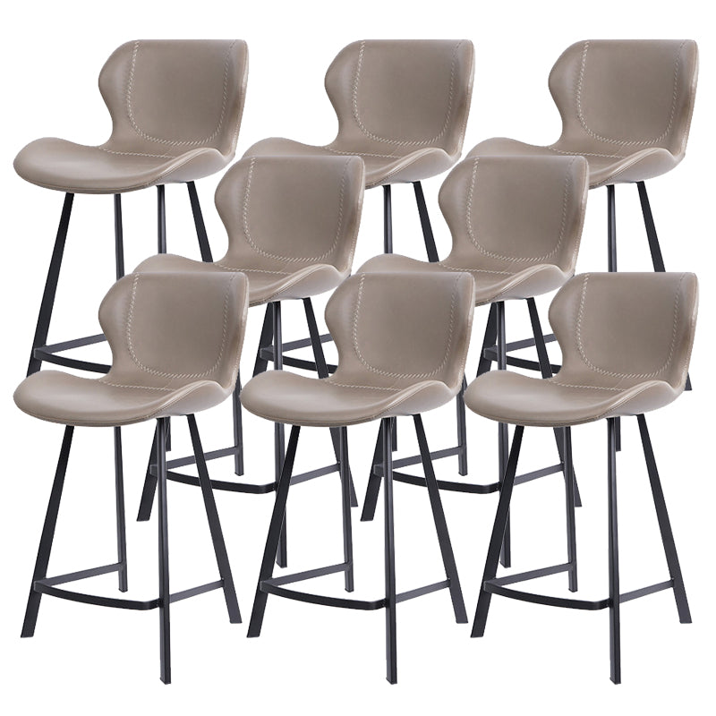 Modern Leather Bar Stool Low Back Footrest Counter Stool for Bristol