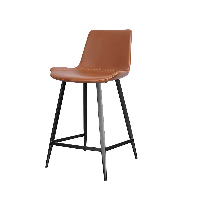 Modern Leather Bar Stool Low Back Footrest Counter Stool for Bristol