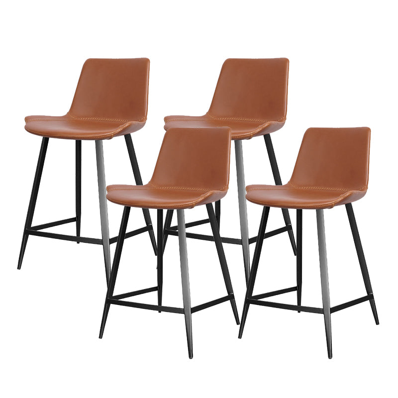 Modern Leather Bar Stool Low Back Footrest Counter Stool for Bristol