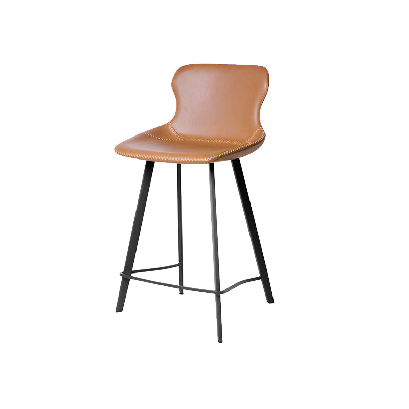 Modern Leather Bar Stool Low Back Footrest Counter Stool for Bristol