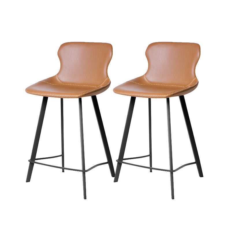 Modern Leather Bar Stool Low Back Footrest Counter Stool for Bristol