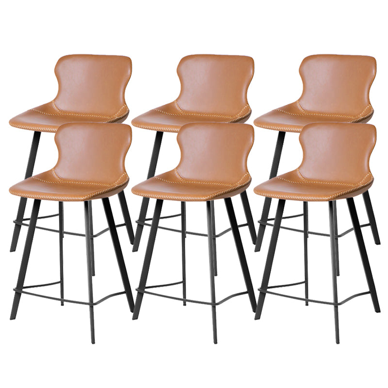 Modern Leather Bar Stool Low Back Footrest Counter Stool for Bristol
