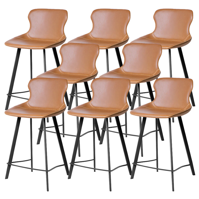 Modern Leather Bar Stool Low Back Footrest Counter Stool for Bristol