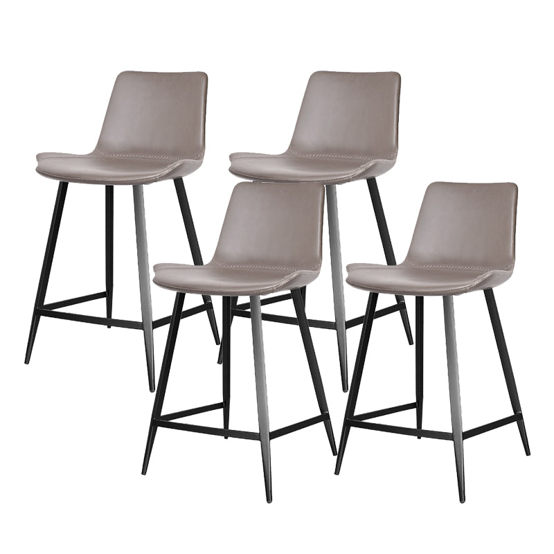 Modern Leather Bar Stool Low Back Footrest Counter Stool for Bristol