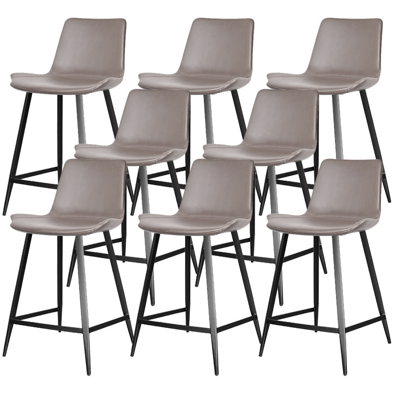 Modern Leather Bar Stool Low Back Footrest Counter Stool for Bristol
