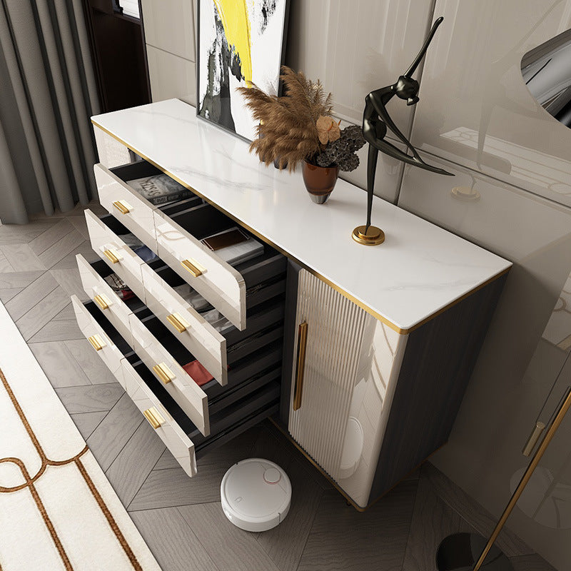 Glam Combo Dresser Wood Storage Chest Dresser with Metal Feet for Bedroom