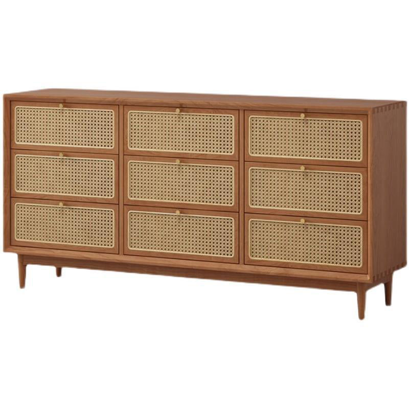 Traditional Storage Chest Dresser Wooden Chest with 9 Drawers