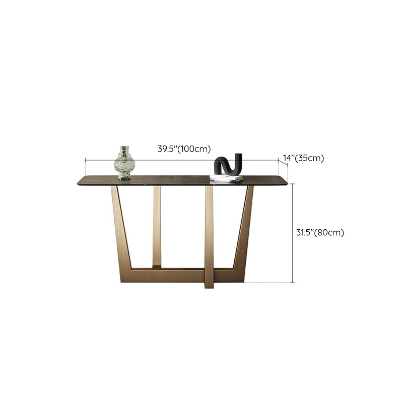 Stone Rectangular Console Table 1-shelf 31.5" Tall Accent Table