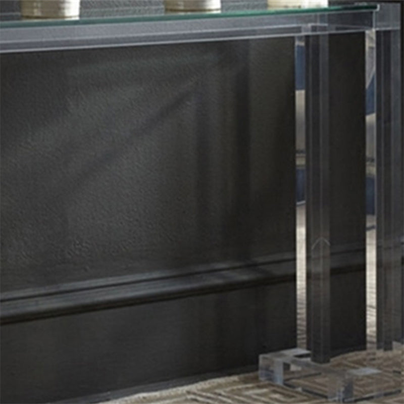 Acrylic Rectangle Accent Table Modern 1-shelf Console Table for Hall