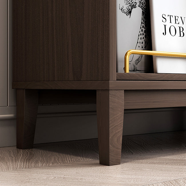 Glam Antique Finish Shelf Bookcase Standard Book Shelf with Shelves