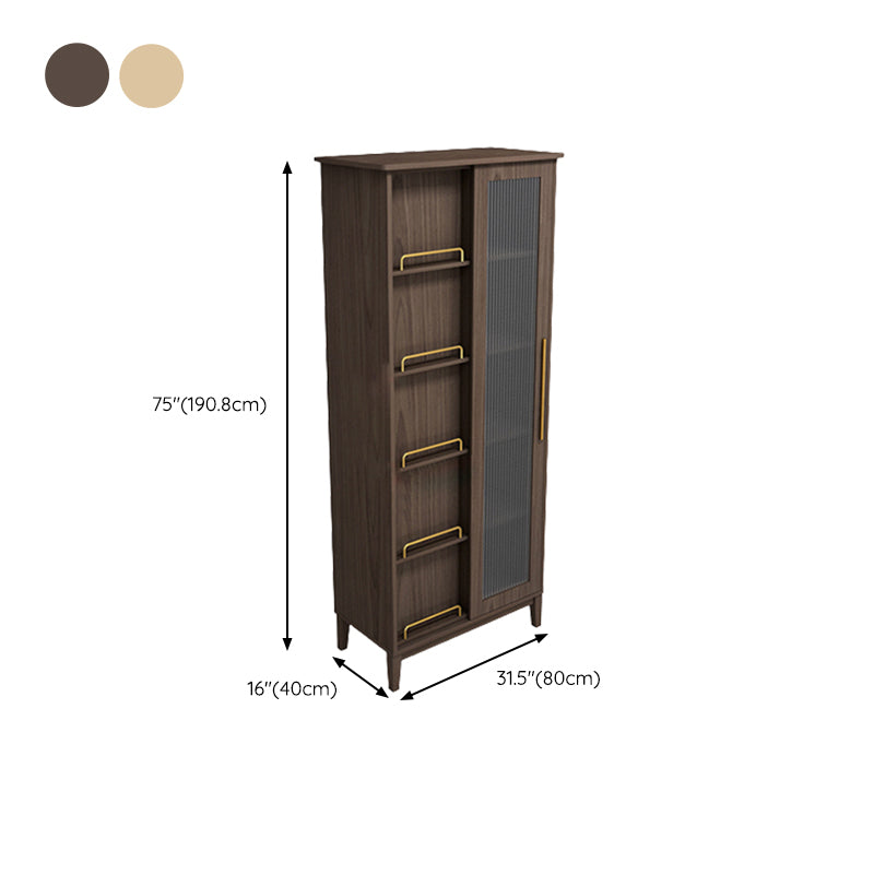 Glam Antique Finish Shelf Bookcase Standard Book Shelf with Shelves