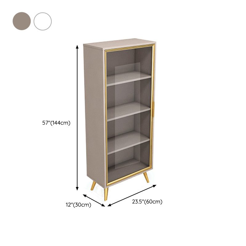 Glam Engineered Wood Bookcase Standard Closed Back Bookshelf with Cabinets
