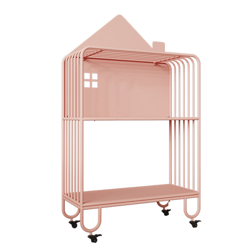 Contemporary Antique Finish Shelf Bookcase Metal Bookshelf with Shelves