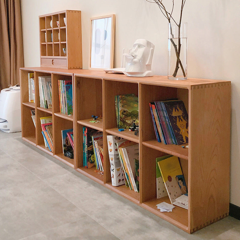Contemporary Open Back Bookshelf Wooden Bookcase with Shelves