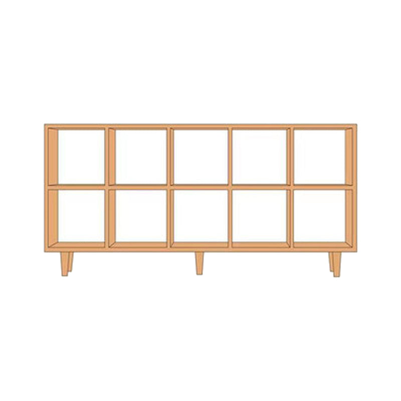 Contemporary Open Back Bookshelf Wooden Bookcase with Shelves