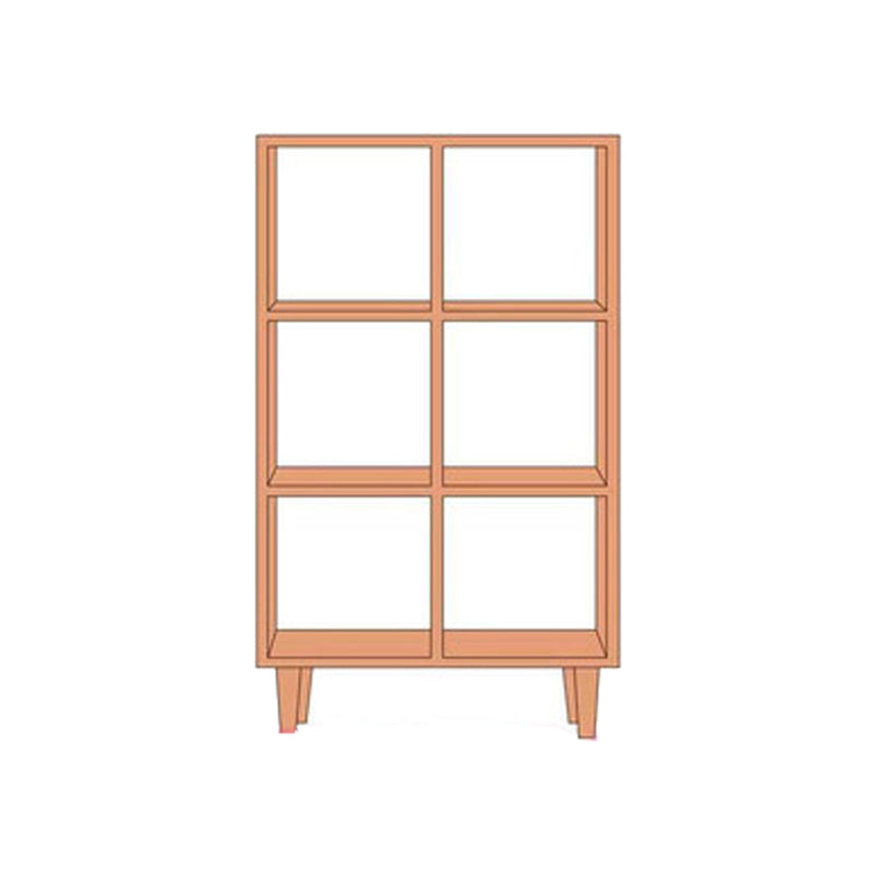 Contemporary Open Back Bookshelf Wooden Bookcase with Shelves