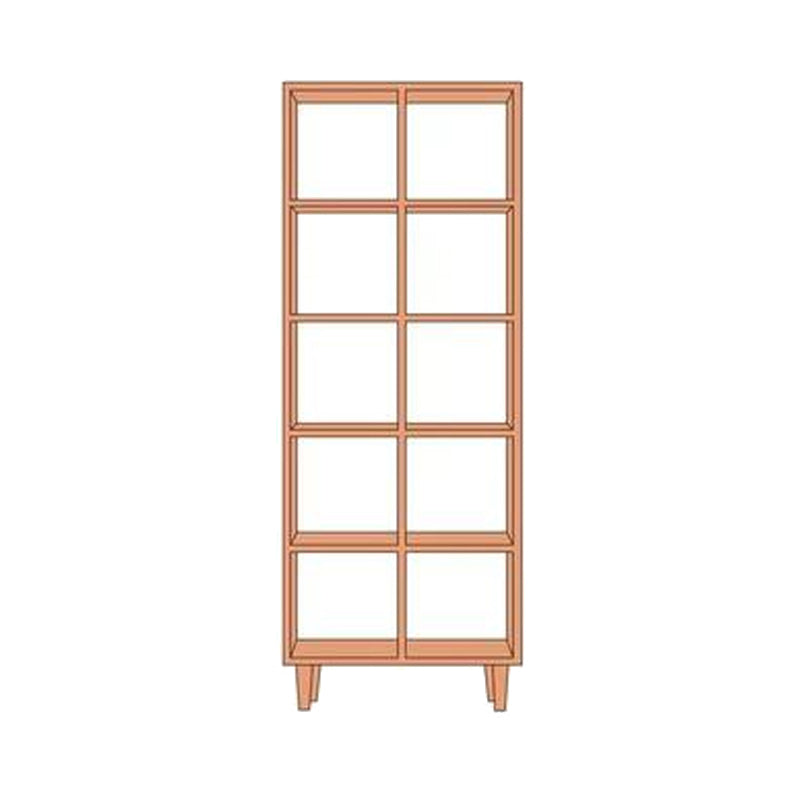 Contemporary Open Back Bookshelf Wooden Bookcase with Shelves
