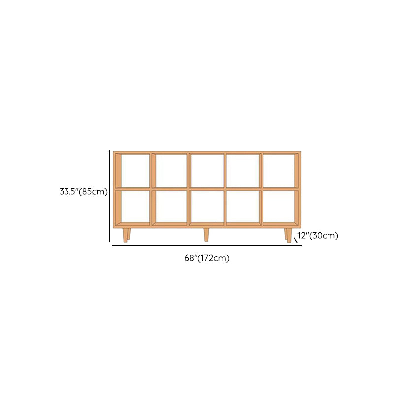 Contemporary Open Back Bookshelf Wooden Bookcase with Shelves