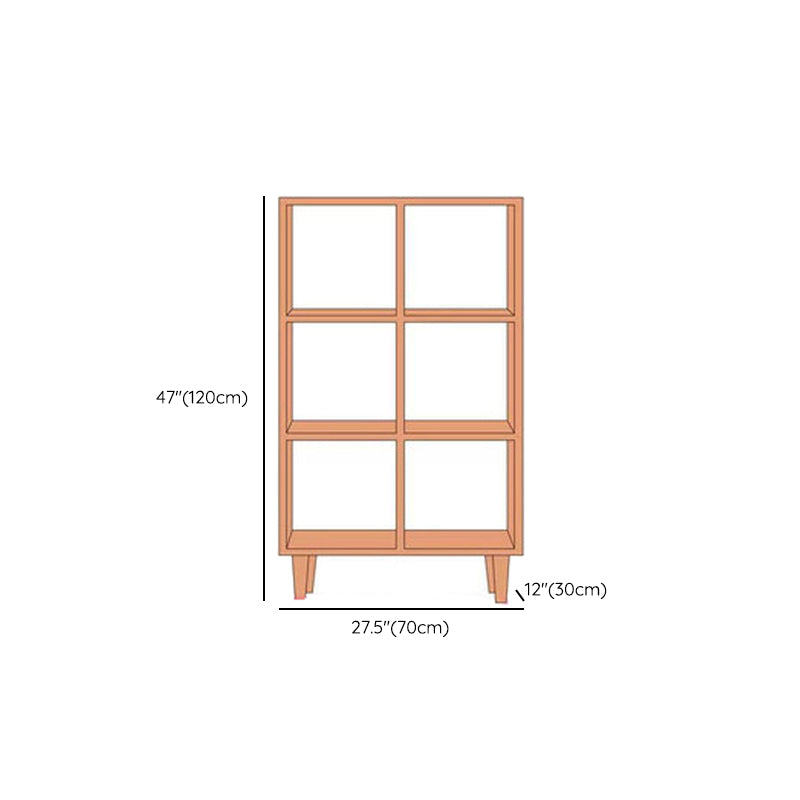 Contemporary Open Back Bookshelf Wooden Bookcase with Shelves