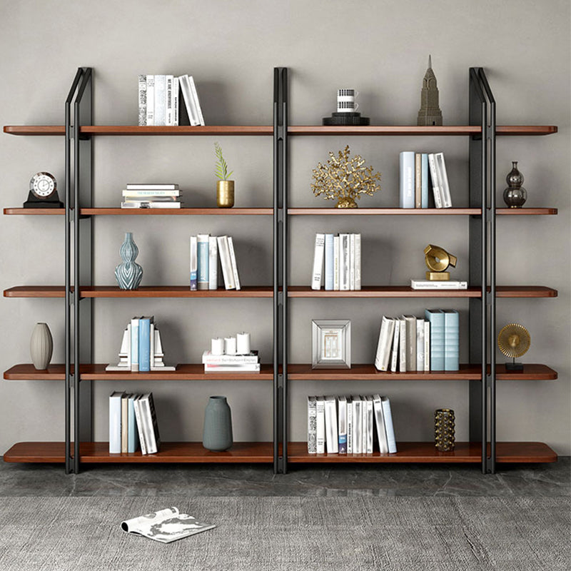 Wooden Etagere Bookcase Contemporary Natural Open Back Bookshelf