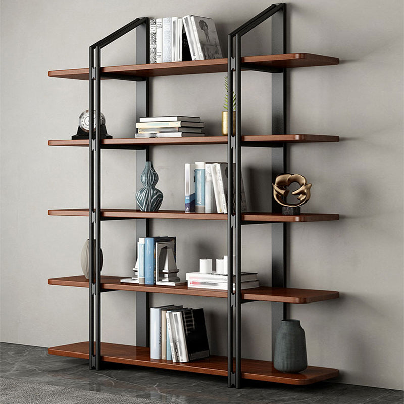 Wooden Etagere Bookcase Contemporary Natural Open Back Bookshelf